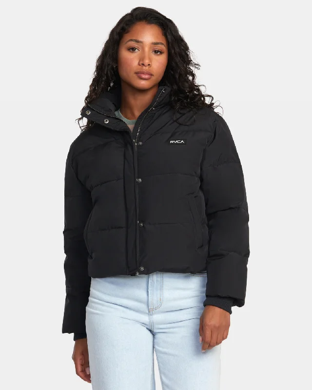 Cloud Puffer Jacket - RVCA Black Rayon Jacket Velvet Jacket Corduroy Jacket