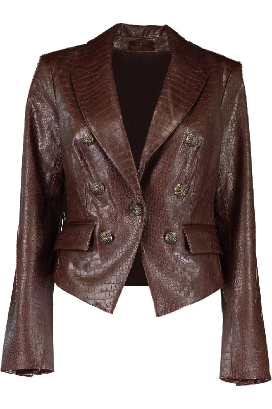 Cooke Vegan-Leather Dickey Jacket Satin Jacket Silk Jacket Chiffon Jacket