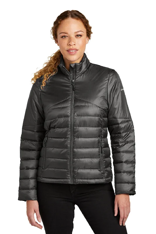 Eddie Bauer Womens Water Resistant Quilted Full Zip Jacket - Iron Gate Grey