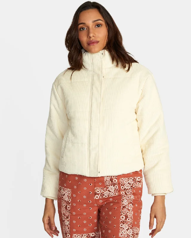 Eezeh Corduroy Puffer Jacket - Afterglow Fleece Jacket Down Jacket Feather Jacket