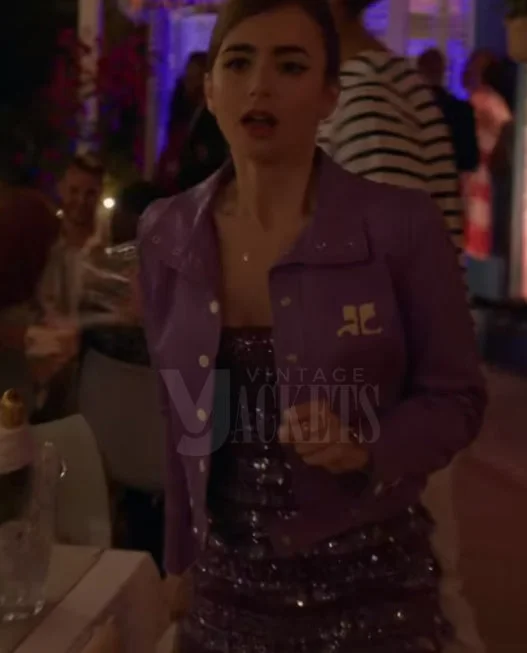 Emily in Paris S02 Emily Cooper Purple Jacket Fitted Jacket Loose Jacket Oversized Jacket