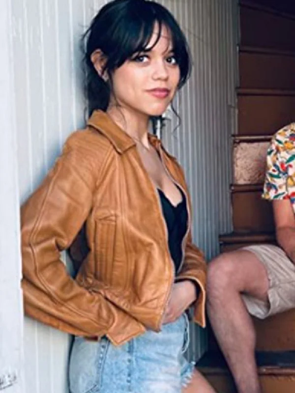 Finestkind 2023 Jenna Ortega Leather Jacket Tiered Jacket Buttoned Jacket Zippered Jacket