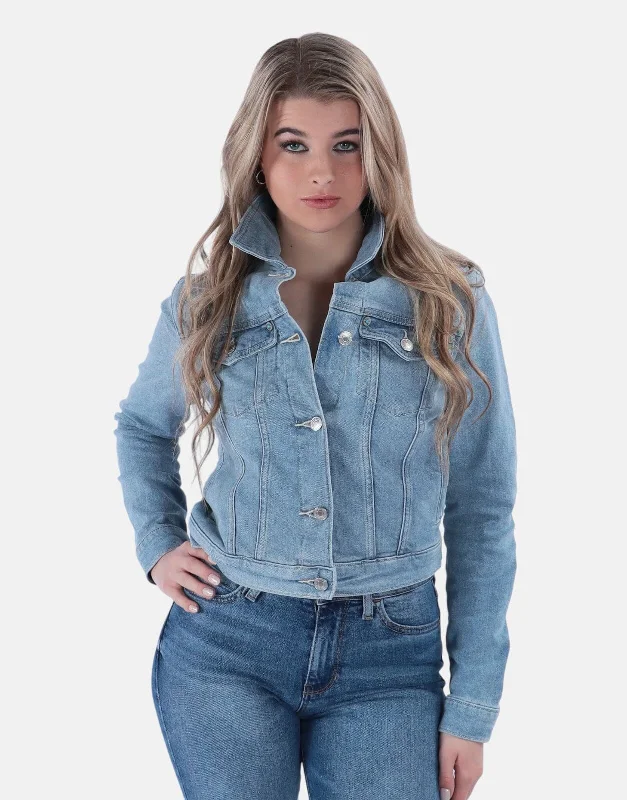 Guess Eco Doria Denim Jacket Print Jacket Jacquard Jacket Patchwork Jacket