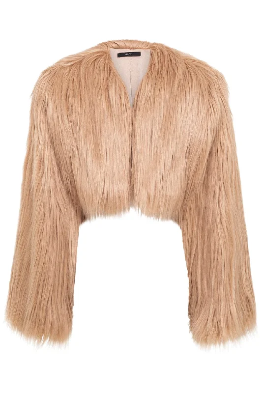 Hutton Fur Cropped Jacket Fleece Fabric Down Fabric Feather Fabric