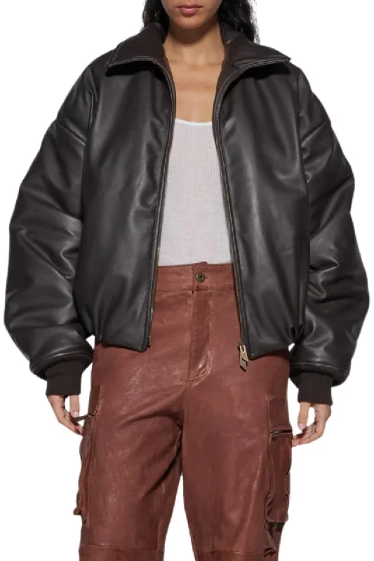 Leather Puffer Jacket