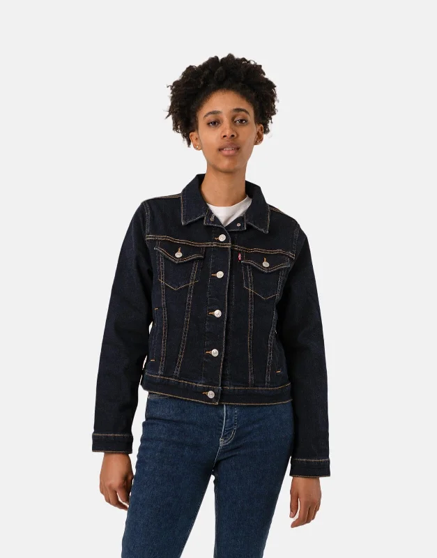 Levi's Original Trucker Denim Jacket Even Rinse Zip Front Button Front Snap Front