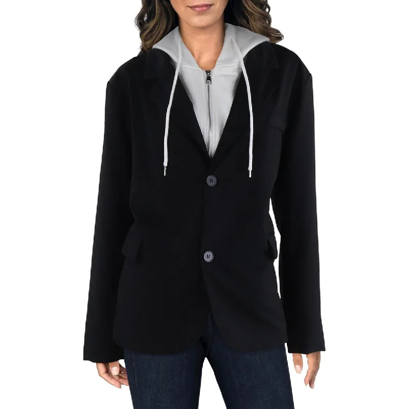 Madonna & Co. Womens Hooded Lightweight Shirt Jacket