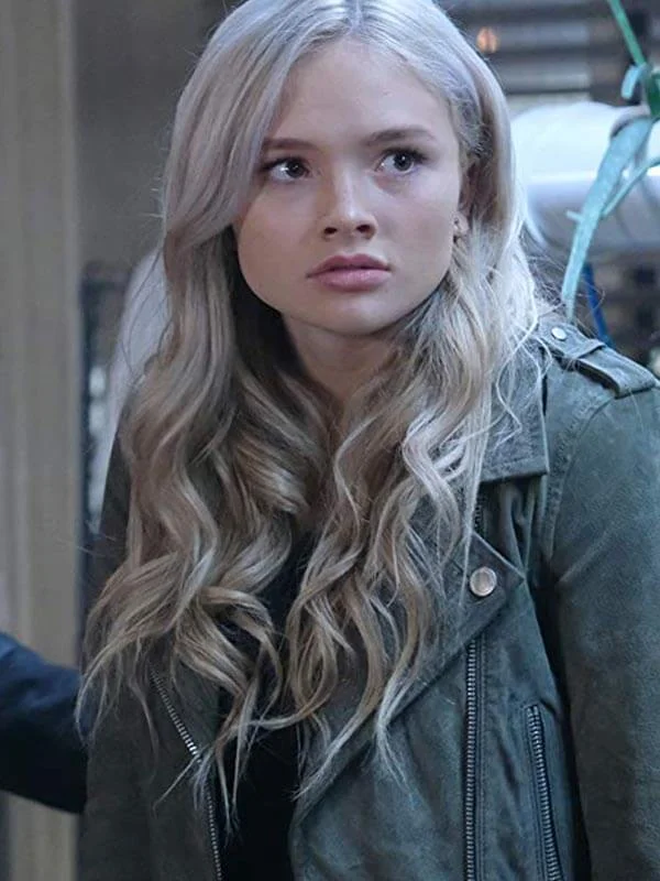 Natalie Alyn Lind The Gifted Leather Biker Jacket Bomber Jacket Anorak Windbreaker