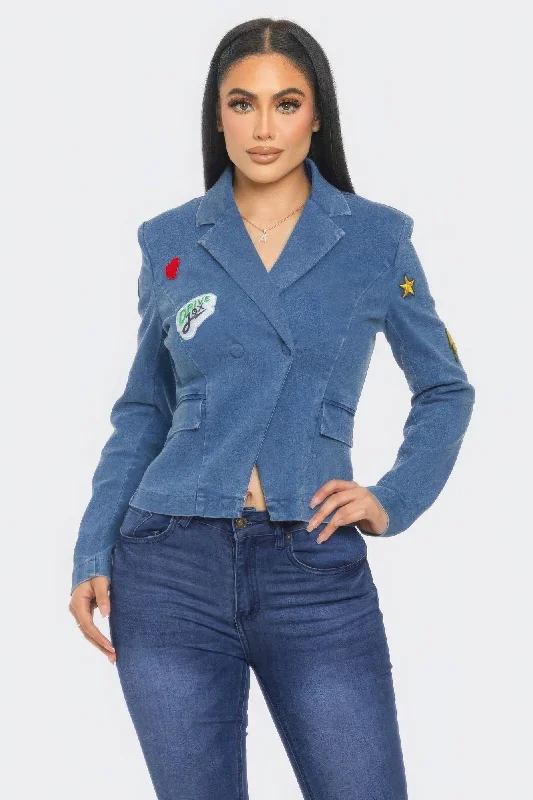 Patch It Up Denim Blazer Jacket Corduroy Jacket Velvet Jacket Brocade Jacket