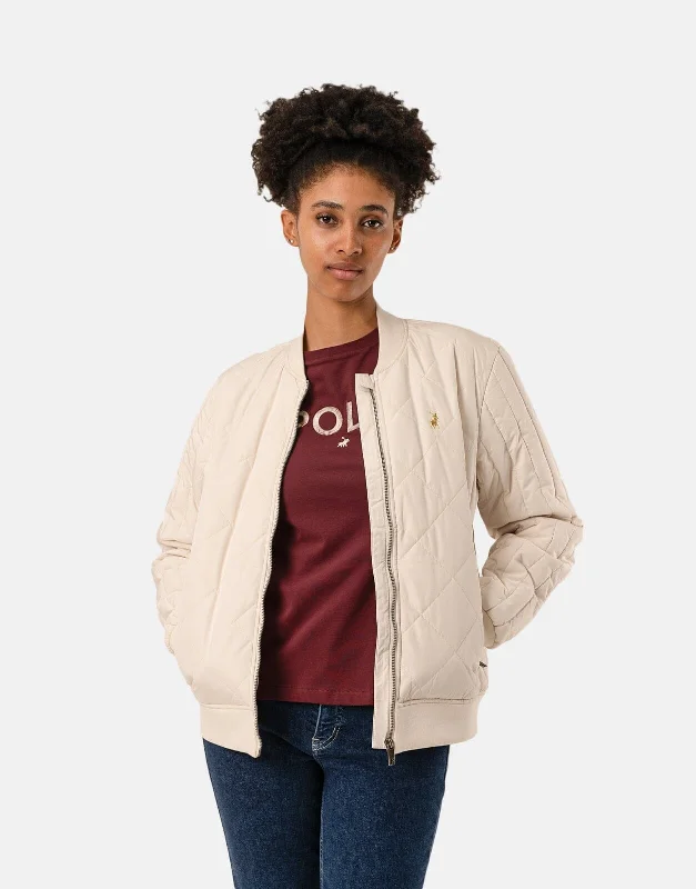 Polo Hannah Quilted Puffer Jacket Rayon Fabric Velvet Fabric Corduroy Fabric