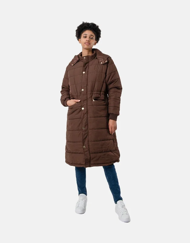 Polo Mia Longer Length Puffer Jacket Front Pockets Side Pockets Patch Pockets