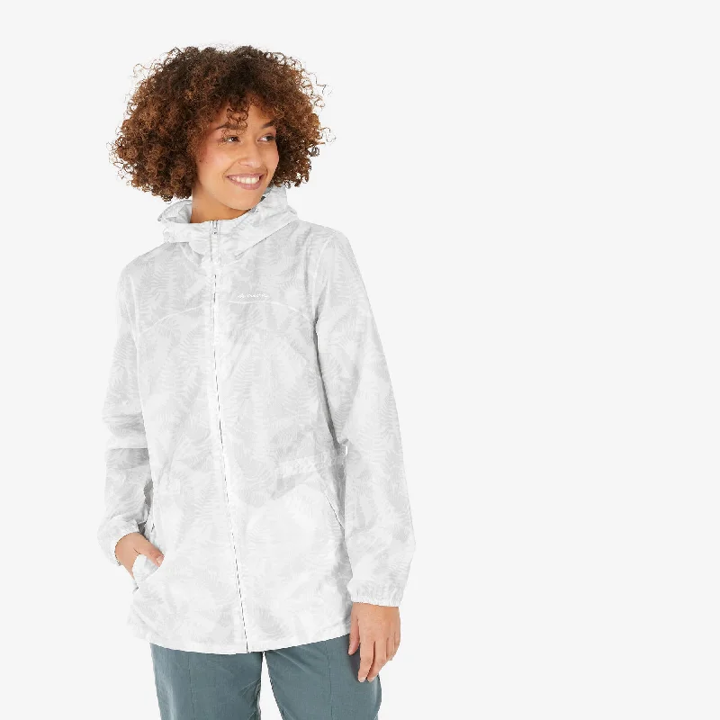 Quechua Women's Raincut Full Zip Windproof and Water-repellent Rain Jacket Fleece Jacket Down Jacket Parka