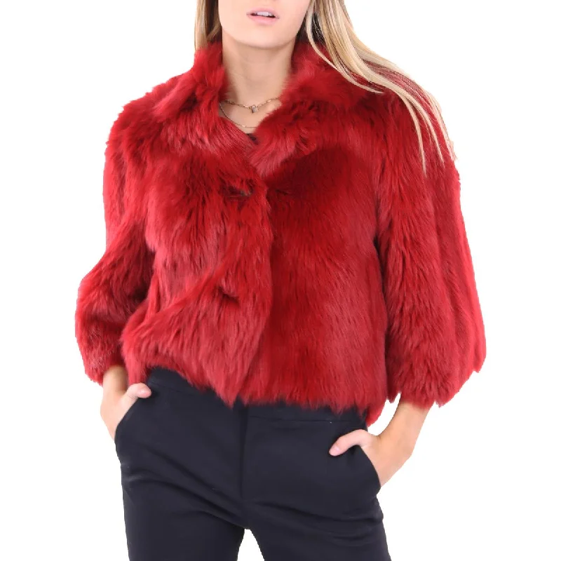 Red Valentino Womens Fur Reversible Soft Shell Jacket