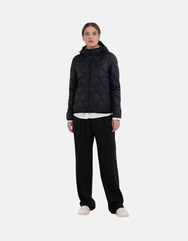 Replay Recycled Quilted Black Ladies Jacket Wool Jacket Cashmere Jacket Tweed Jacket