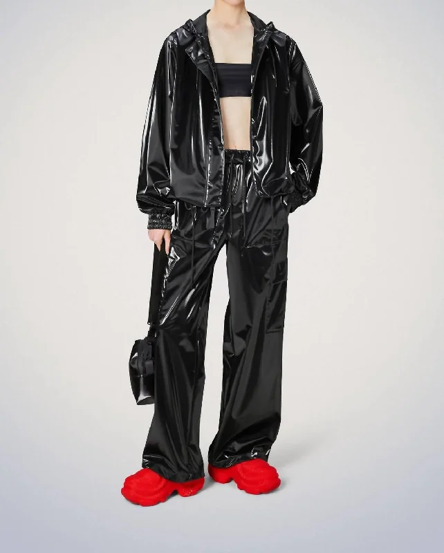 String Jacket In Night Zippered Front Buttoned Front Snap Front