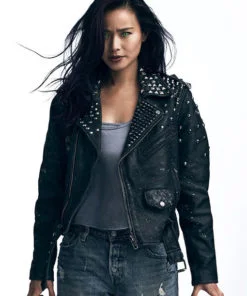 The Gifted Blink Clarice Fong Black Biker Jacket Cardigan Sweater Pullover