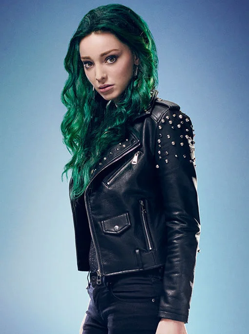 The Gifted Lorna Dane Polaris Black Biker Jacket Cotton Fabric Linen Fabric Terry Fabric
