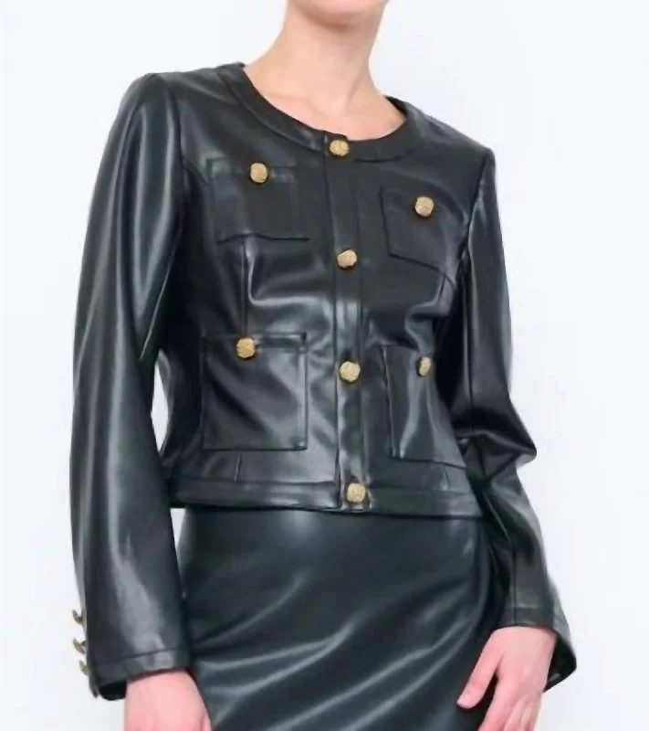 Tiffin Jacket In Black Belted Jacket Elasticated Jacket Padded Jacket