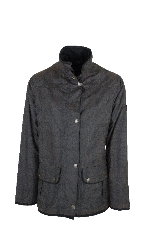W04 - Women's Tartan Eltham Wax Jacket - CALEDONIA Welt Pockets Slit Pockets Flap Pockets