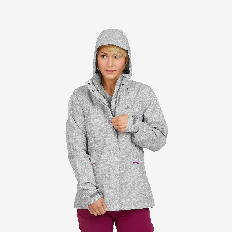 Quechua Women's waterproof mountain walking jacket MH100 Fleece Fabric Down Fabric Feather Fabric