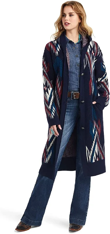 Ariat Women's Coatigan Chimayo Sweater Knit Fabric Woven Fabric Fleece Fabric