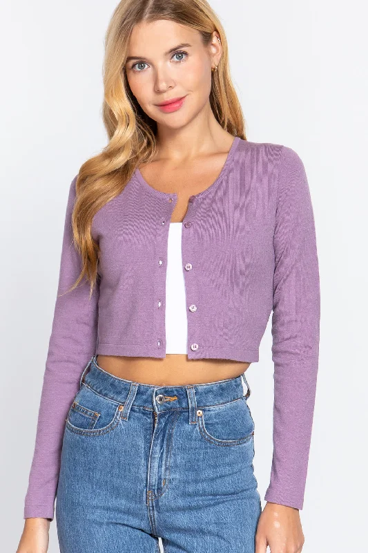 Long Slv Round Neck Viscose Sweater Mesh Blend Leather Blend Suede Blend
