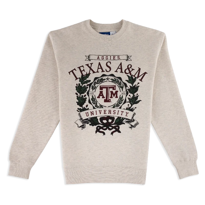 Texas A&M Aggies Leaves Seal Sweatshirt Hoodie with Toggle Buttons Decorative Unique
