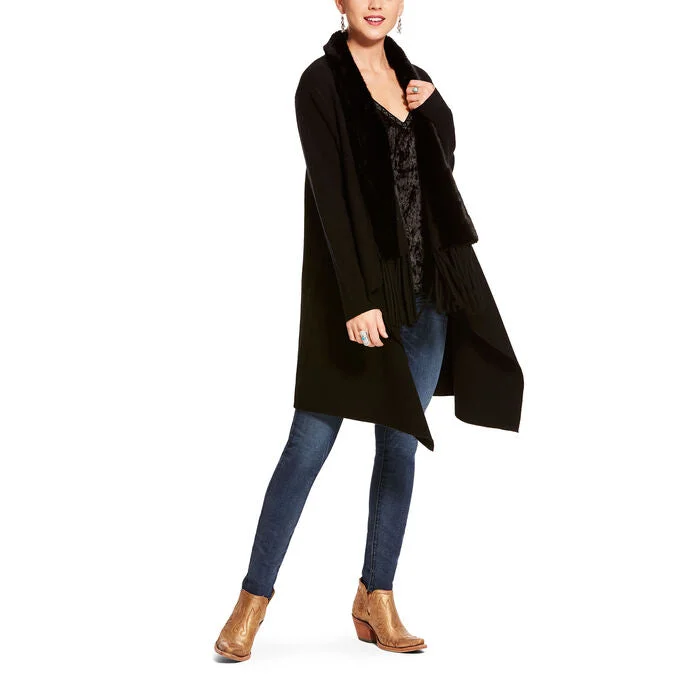 Ariat Women's Gambler Sweater Boat Neck Shawl Collar Notched Collar