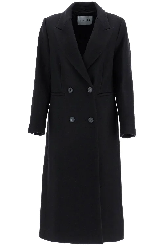 IVY OAK cayenne double-breasted wool coat Puff Shoulder Coat