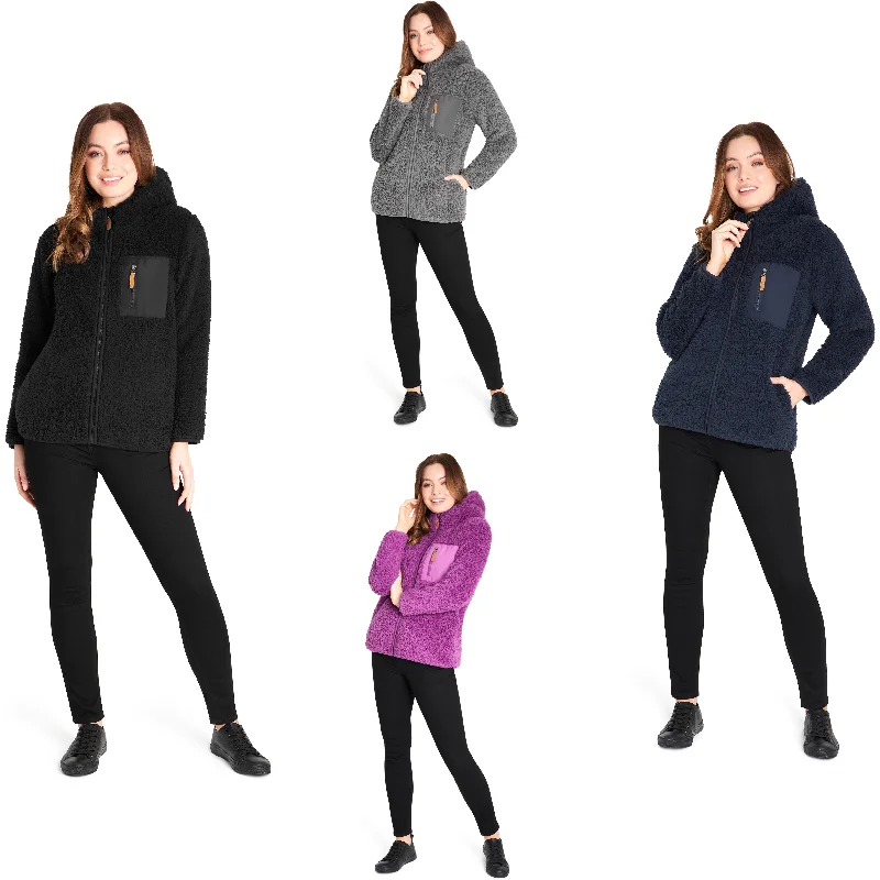 CityComfort Hoodies for Women and Teens, Fluffy Teddy Fleece Hoodie Hoodie with High Neck Warm Protective