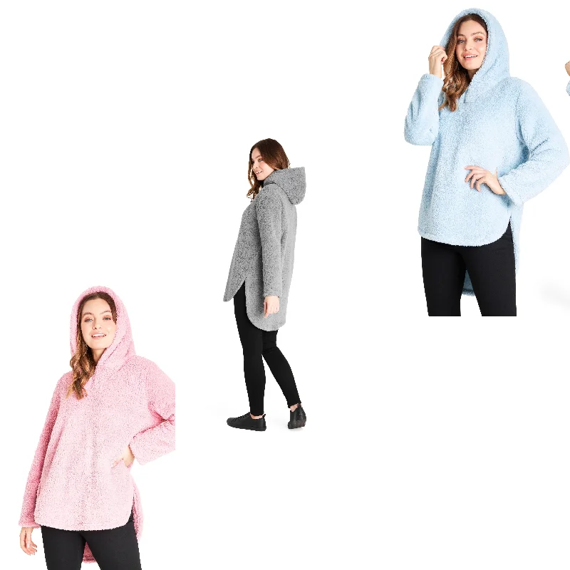 CityComfort Hoodies for Women and Teens, Fluffy Teddy Fleece Hoodie Hoodie with V-Neck Classic Versatile