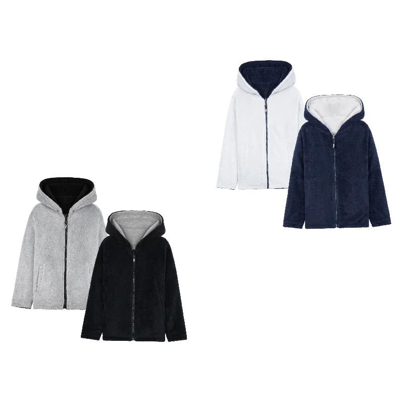 CityComfort Hoodies for Women, Fluffy Reversible Fleece Hoodie, Fleece Jacket Women Hoodie with Slit Hem Functional Movement