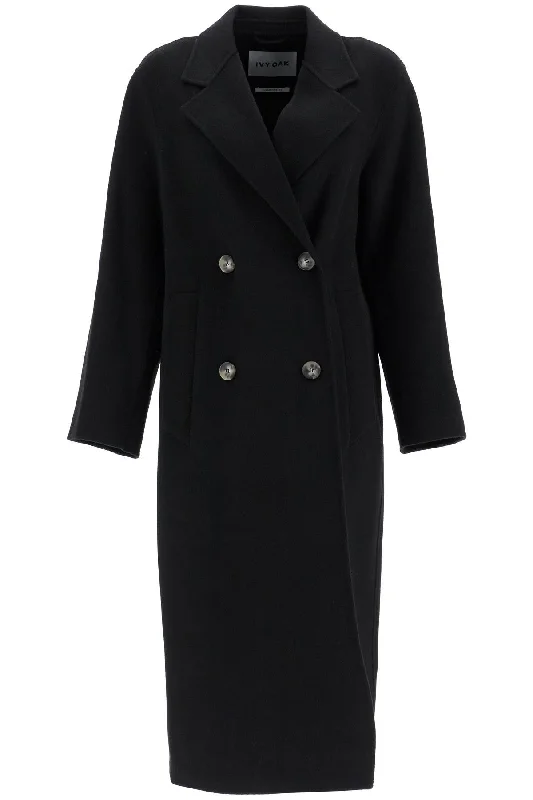 IVY OAK clara double-breasted wool coat Hooded Puffer Anorak