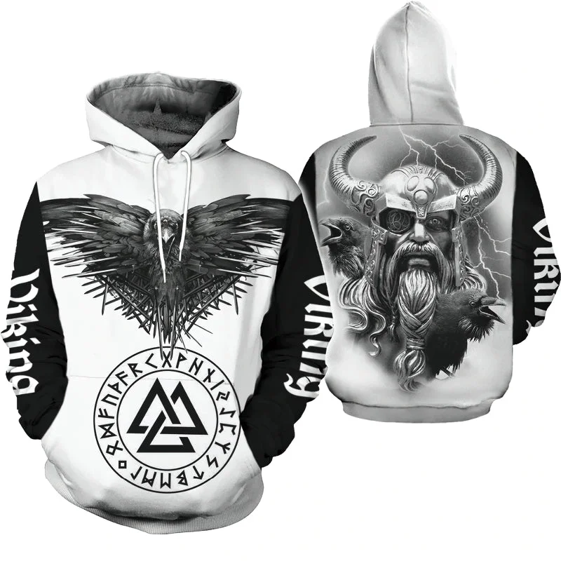 Cool Viking Symbol 3D Print Unisex Hoodie / Fashion Top for Men and Women Hoodie with Applique Textured Unique