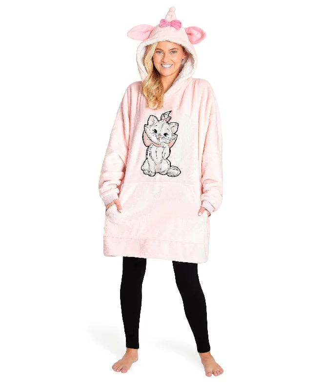 Disney Women's Hoodies, Oversized Blanket Hoodie - Marie Hoodie with Hem Drawcord Adjustable Customizable