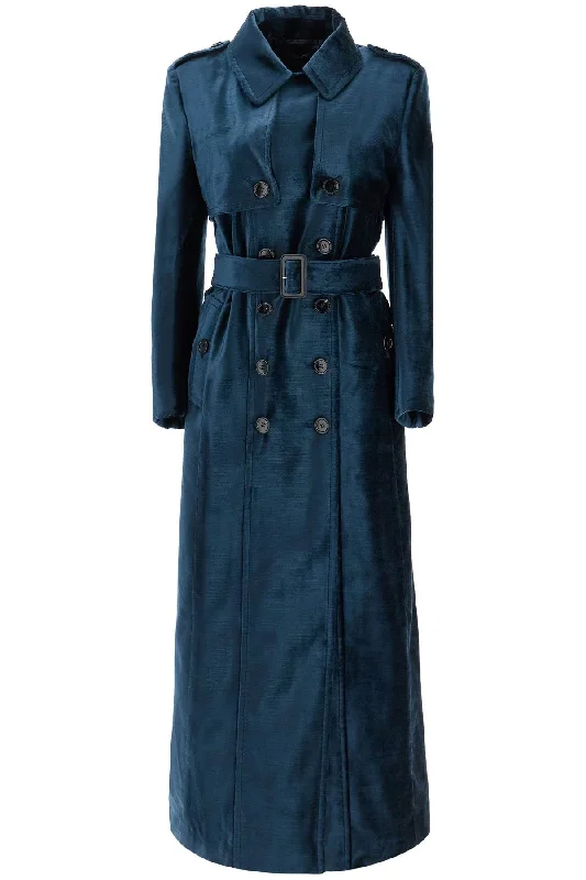 TOM FORD double-breasted velvet coat with flame Knit Longline Duster
