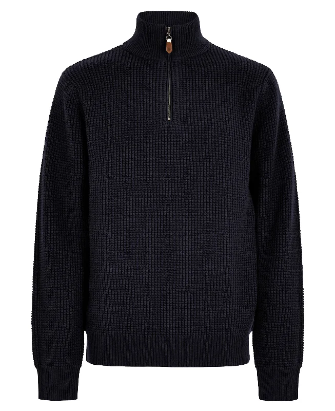 Edgeworth Sweater - Navy High Neck Crew Neck V-Neck
