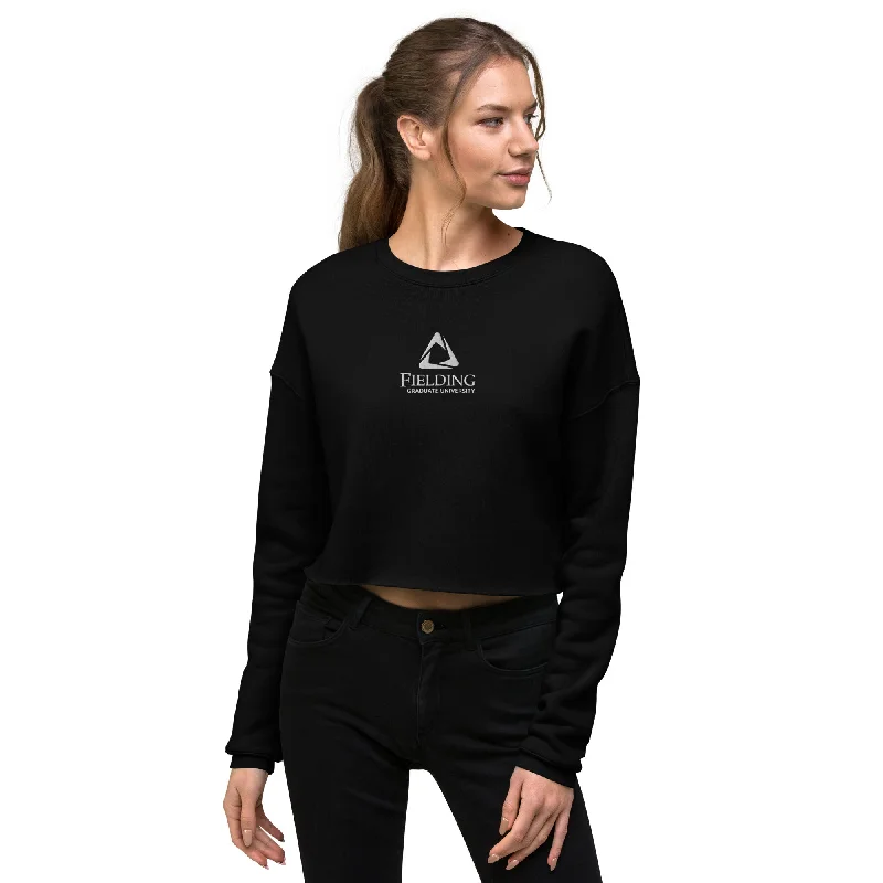 Women's Cropped Sweatshirt | Embroidered Fielding Logo Hoodie Dress Longline Feminine
