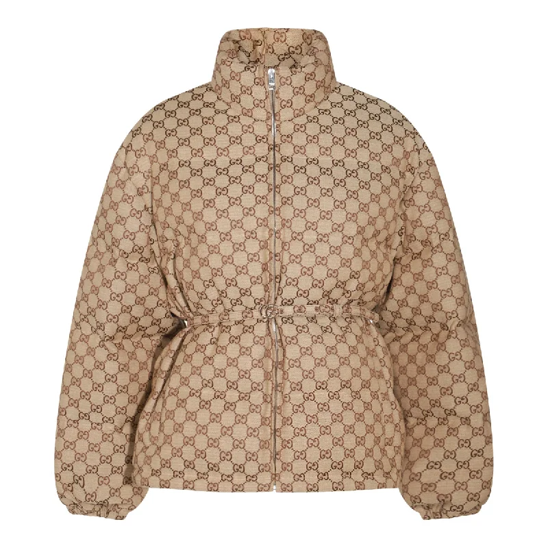Gucci Coats Beige Cropped Moto Jacket