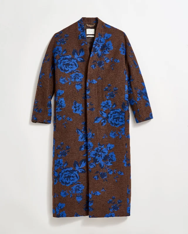 Jacquard Wool Zen Coat Military-Inspired Jacket
