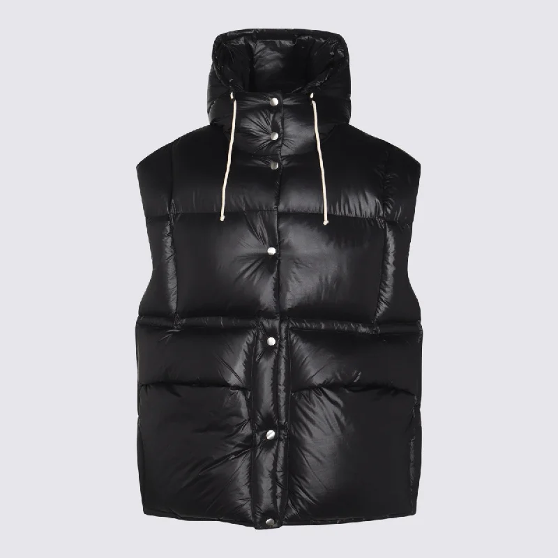Jil Sander Coats Black Longline Wool Coat