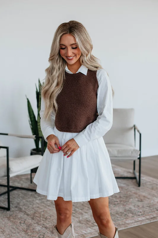 Kathryn Sweater Vest - Chocolate Lightweight Heavyweight Midweight