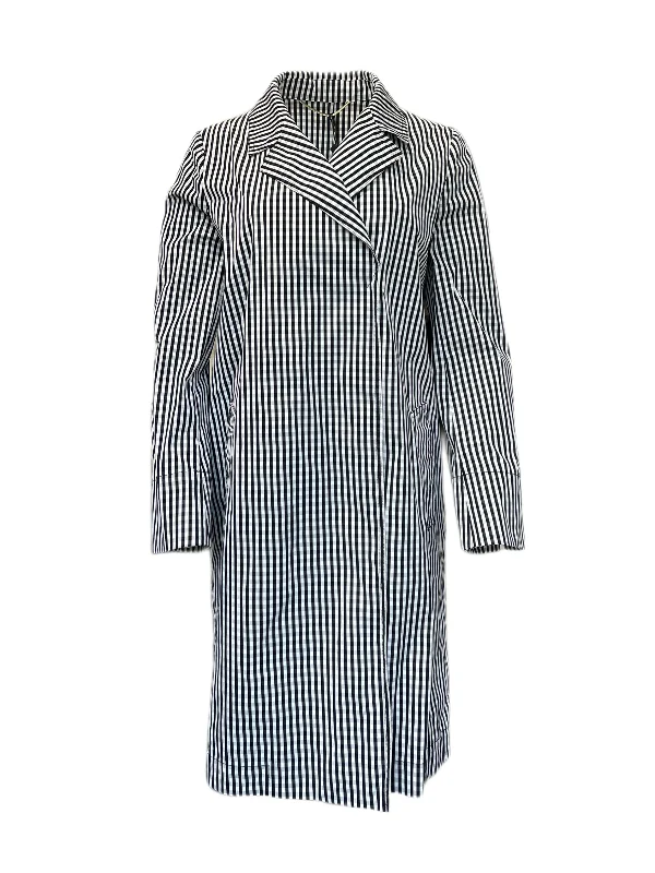 Marella By Max Mara Women's Black Marna Plaid Rain Coat Size  8 NWT Double-Layered Poncho