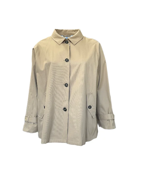 Marina Rinaldi Women's Beige Tableaubis Button Closure Rain Coat NWT Recycled Down Jacket