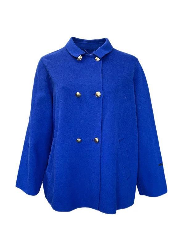 Marina Rinaldi Women's Blue Nabucco Wool Coat NWT Structured Wool Blazer