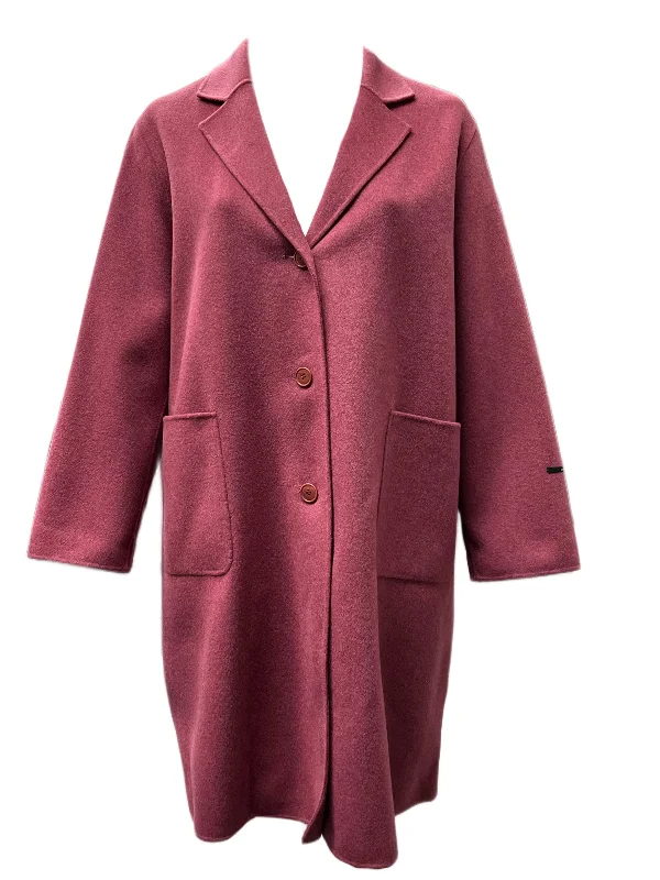 Marina Rinaldi Women's Burgundy Tabloid Wool Blended Coat NWT Relaxed Utility Shacket