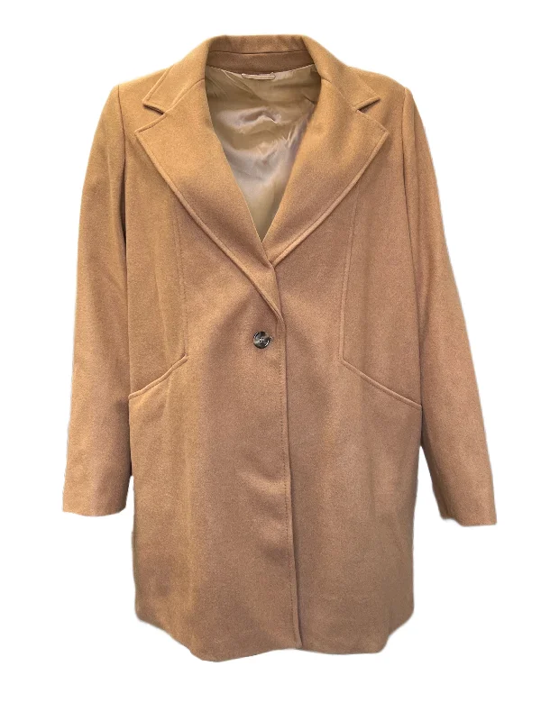 Marina Rinaldi Women's Camel Olio Coat NWT Bold Color Block Coat