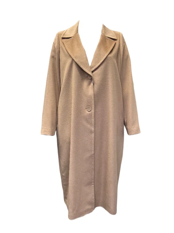 Marina Rinaldi Women's Camel Tisbe Wool Coat NWT Elegant Cape Blazer