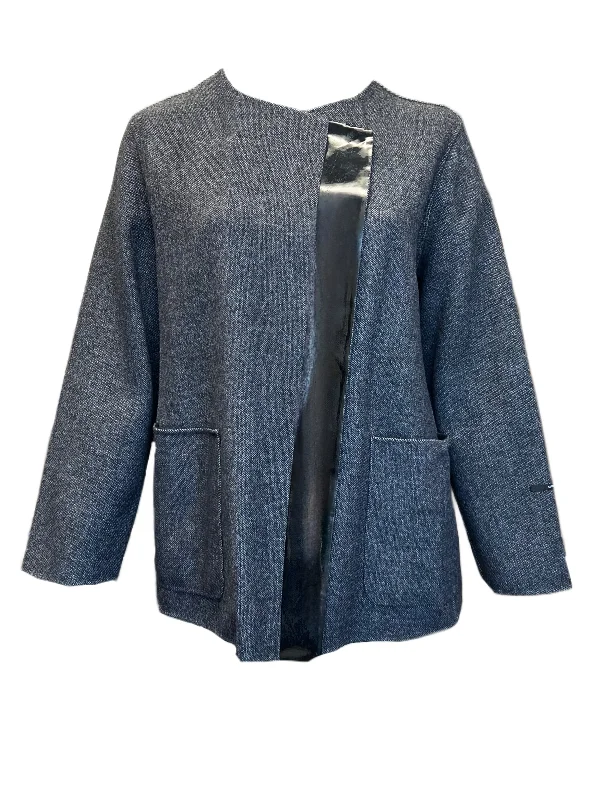 Marina Rinaldi Women's Grey Nives Button Closure Coat NWT Luxe Faux Fur Coat