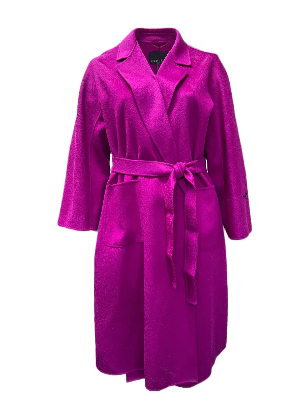 Marina Rinaldi Women's Purple Toscana Wool Coat NWT Luxury Cashmere Wrap